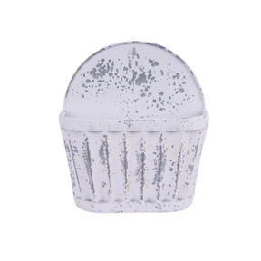 Antique Distressed White Tin Wall Pocket Craig Bachman
