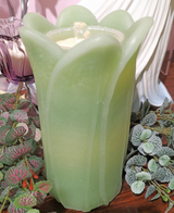 4.75x8 Green Tulip Fountain Candle – LED Bubbling Candle with Remote-LC3260-GRN Fantastic Craft