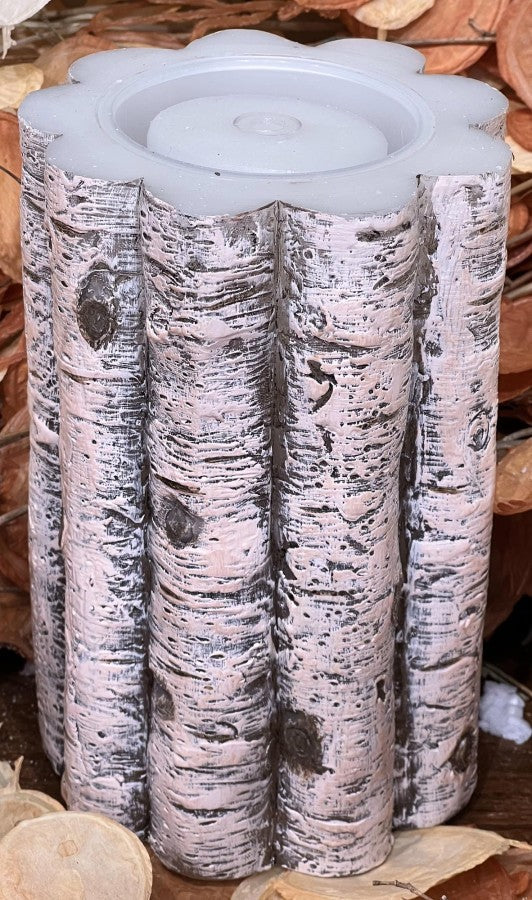 4x8 Birch Stick Fountain Candle Rustic Flameless Home Decor Accent-LC3290 Fantastic Craft