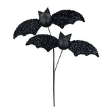 Frizzy Black Bat Spray — 25 Inch Halloween Wreath Pick-57262BK Liberty Floral