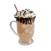 Load image into Gallery viewer, Large Faux Hot Cocoa Mugs with Marshmallows &amp; Peppermint - Fake Drink Decor - Hot Chocolate decor by TCT Crafts