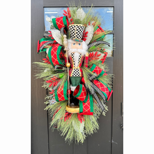 Extravagant XL Nutcracker Christmas Wreath Swag | 42