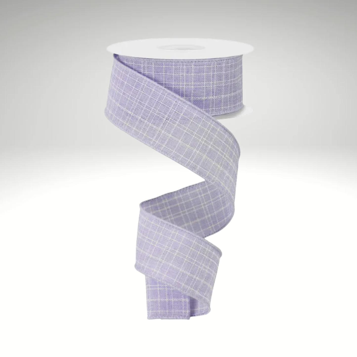 Lavender Check Royal Burlap Ribbon | 1.5x10yd Wired Craig Bachman