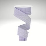 Lavender Check Royal Burlap Ribbon | 1.5x10yd Wired Craig Bachman