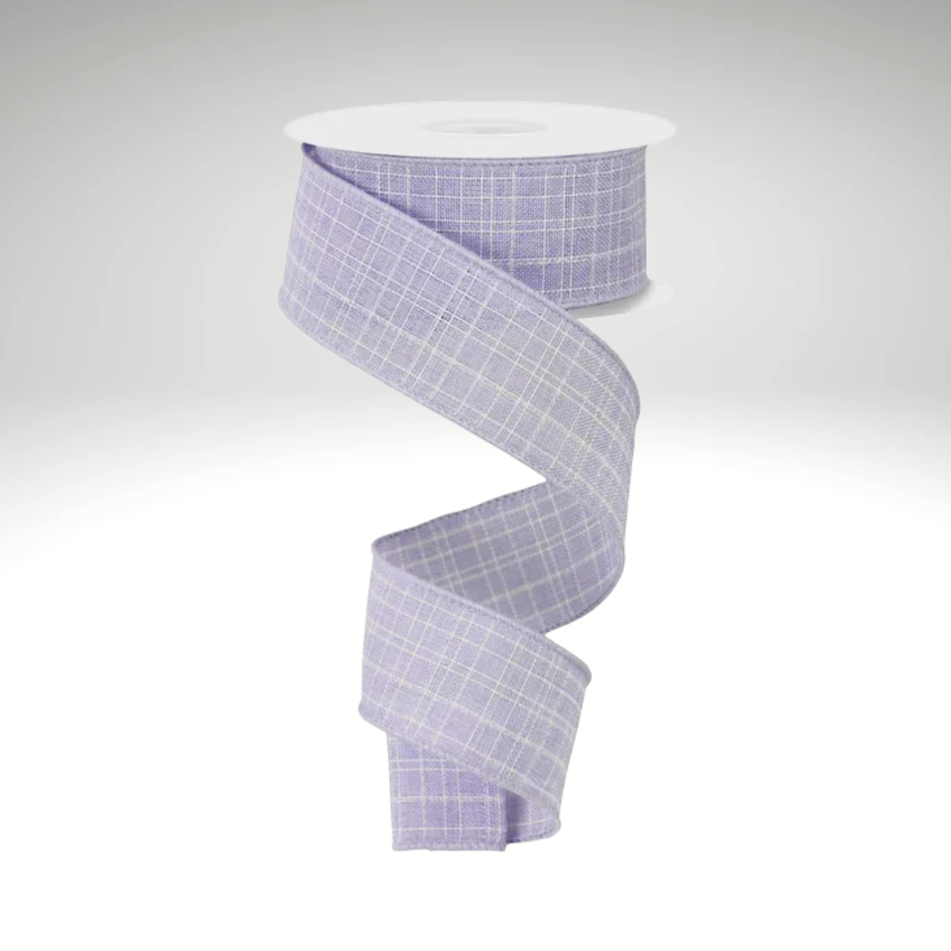 Lavender Check Royal Burlap Ribbon | 1.5x10yd Wired Craig Bachman