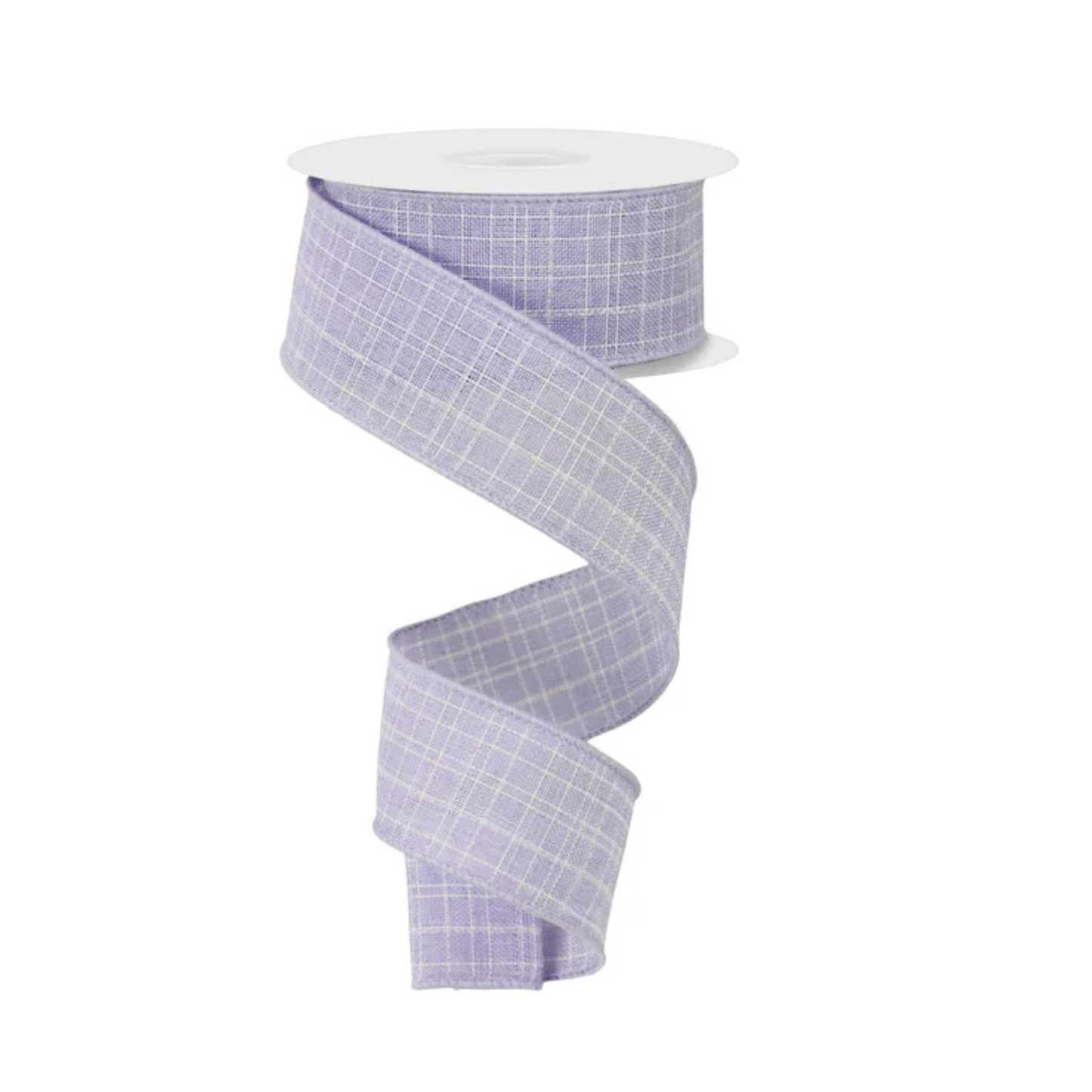 Lavender Check Royal Burlap Ribbon | 1.5x10yd Wired Craig Bachman