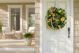 Summer Lemon Blueberry Wreath Yellow Magnolia Front Door Decor TCT Crafts
