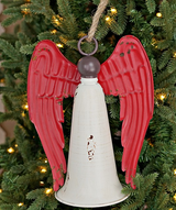 Distressed Metal Angel Bell | Rustic Christmas Decor-M10825 Impressive Enterprises, Inc.