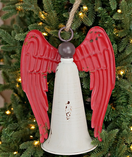 Distressed Metal Angel Bell | Rustic Christmas Decor-M10825 Impressive Enterprises, Inc.