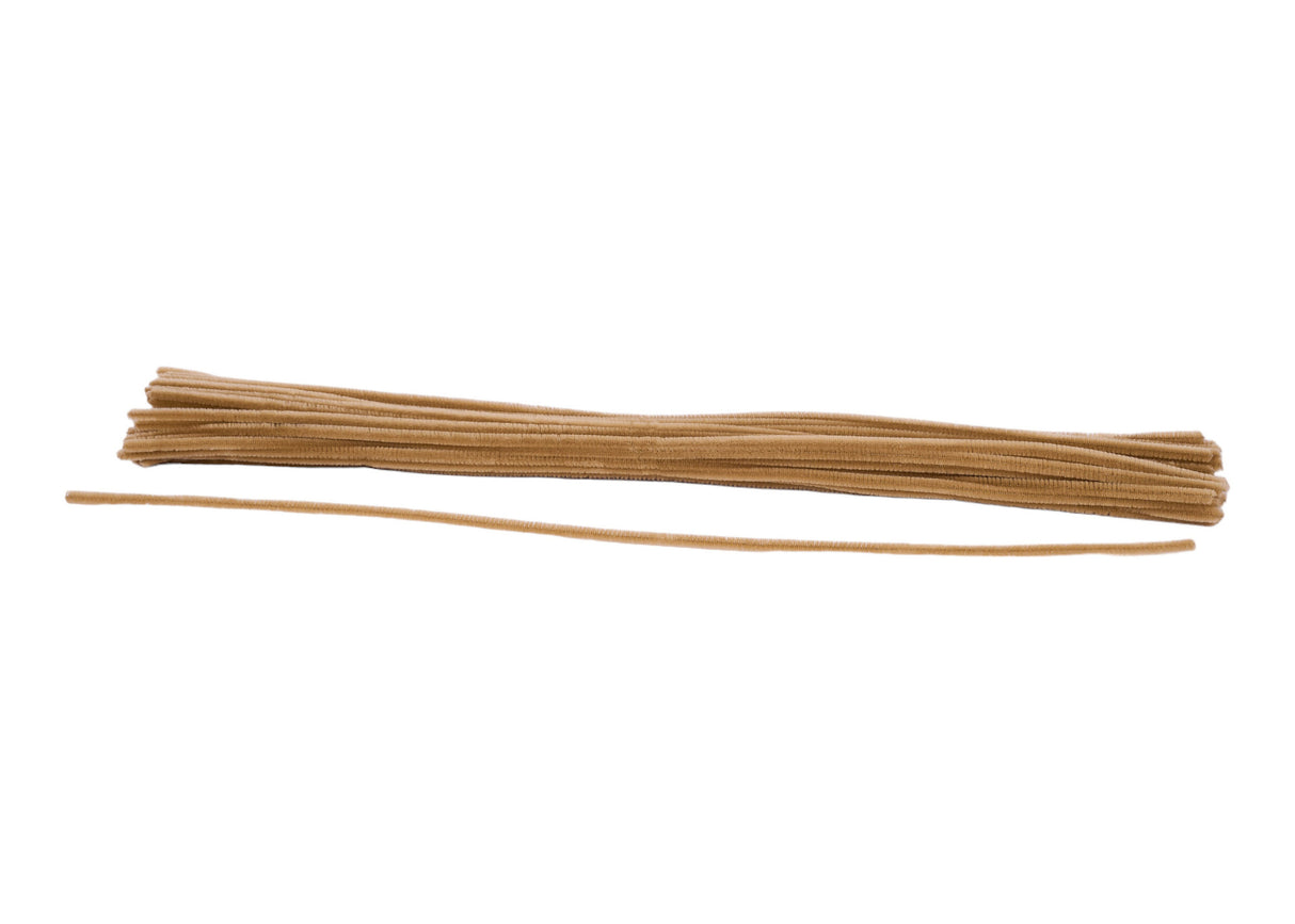 20" Burlap Chenille Stems – 6MM Pipe Cleaners for Crafts, Wreaths, and DIY Projects (MA200231)