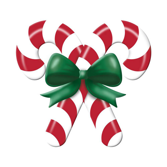 13"x12" Metal Embossed Candy Cane Sign – Festive Red, White, and Green Christmas Wall Decor | TCT Crafts I MD136594