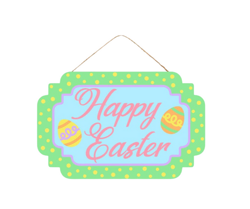MDF Happy Easter with Eggs Sign - Festive Spring Decoration-AP8298
