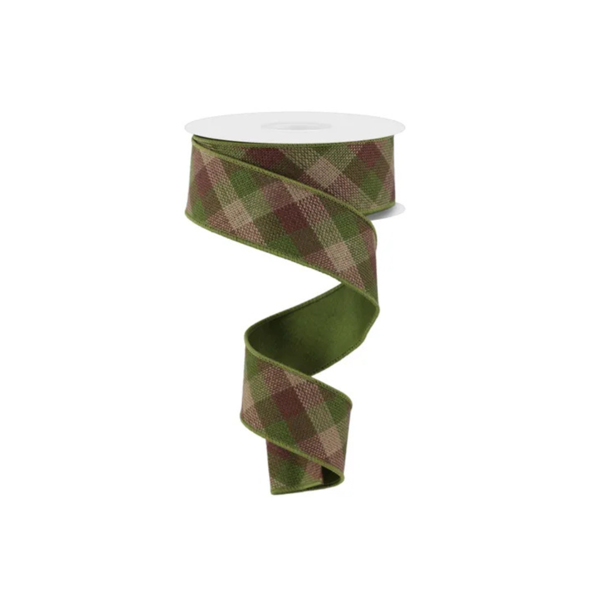 Moss Green Check Ribbon 1.5 Inch x 10 Yards-RGX0112AW Craig Bachman