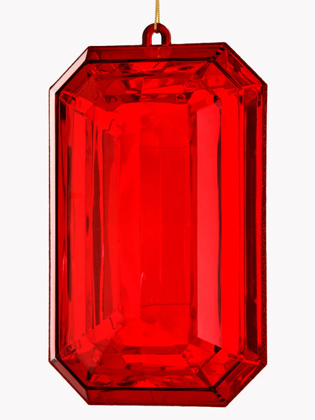 MTX67416 9" Acrylic Emerald Cut Precious Gem Ornament - Choose from 5 Stunning Colors Regency