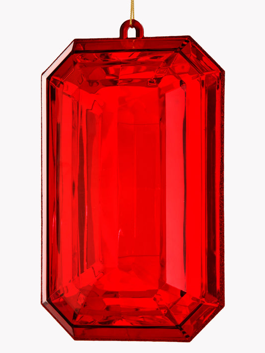 MTX67416 9" Acrylic Emerald Cut Precious Gem Ornament - Choose from 5 Stunning Colors Regency