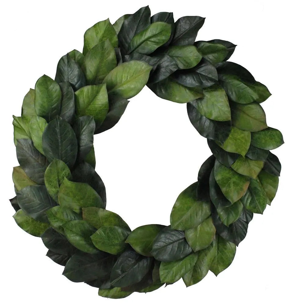 30" Artificial Magnolia Leaf Wreath – Greenery Wreath for Front Door, Mantel, or Wall Decor - NF2001 TCTCrafts