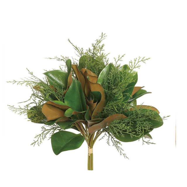 Magnolia Leaf Cedar Bundle | Woodlands Everyday Greenery Filler | 18" Bundle-PM3581-G Select Artificials