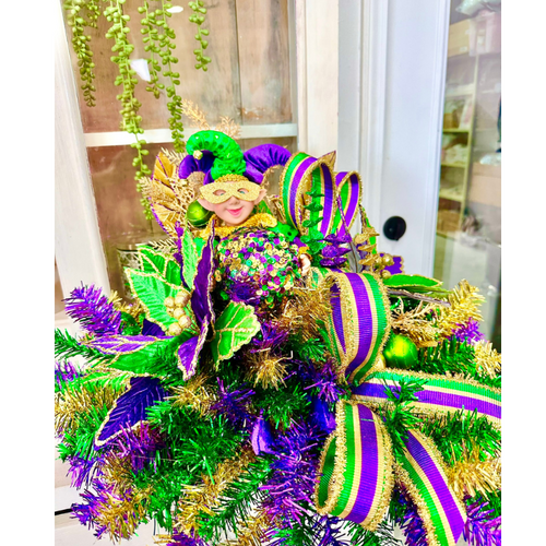 Mardi Gras Jester Centerpiece - NOLA Inspired Table Arrangement - Carnival Party Decor - Fat Tuesday Home Decor - Louisiana Custom Design