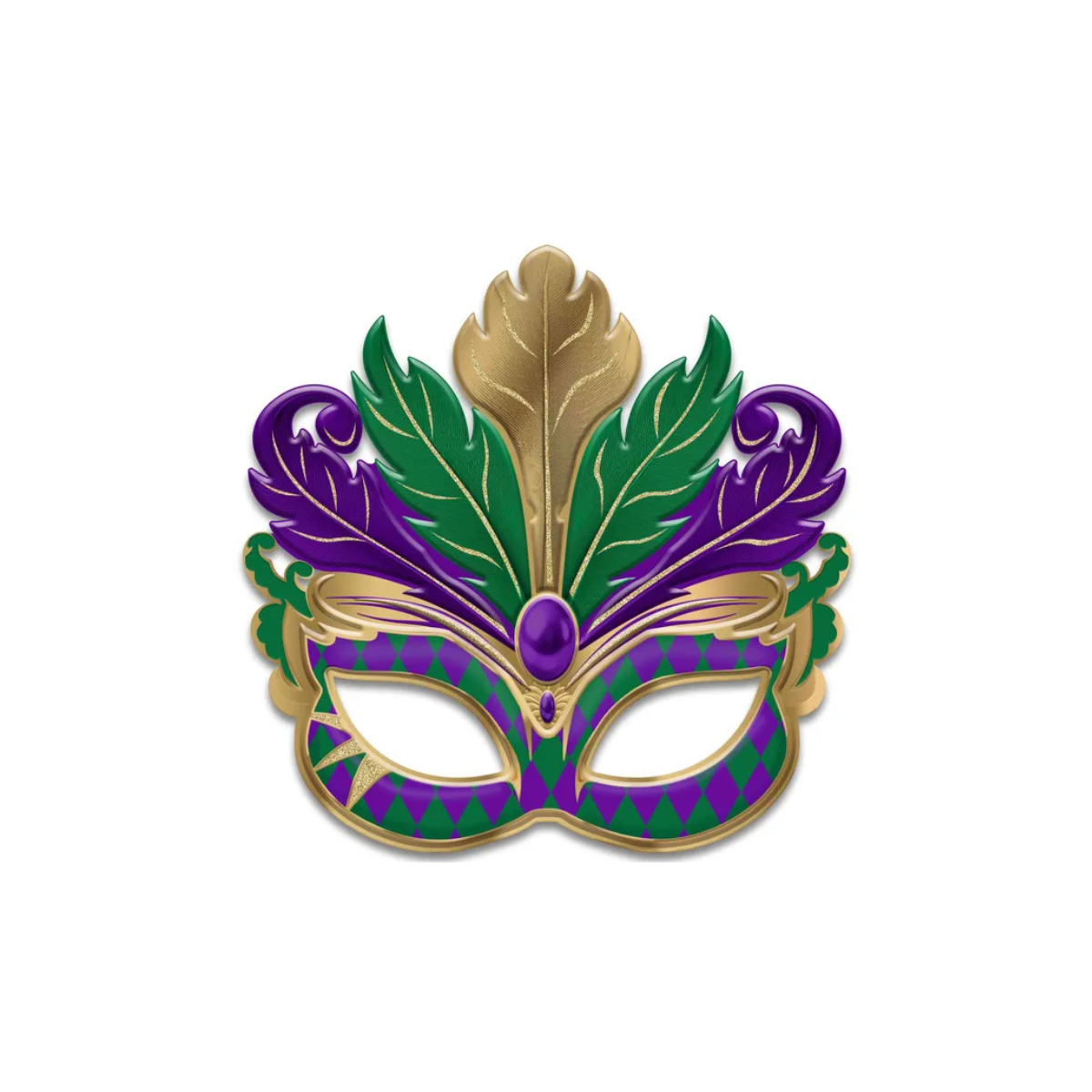 Mardi Gras Harlequin Mask Sign 12 Inch Wreath Accent-MD176041 Craig Bachman