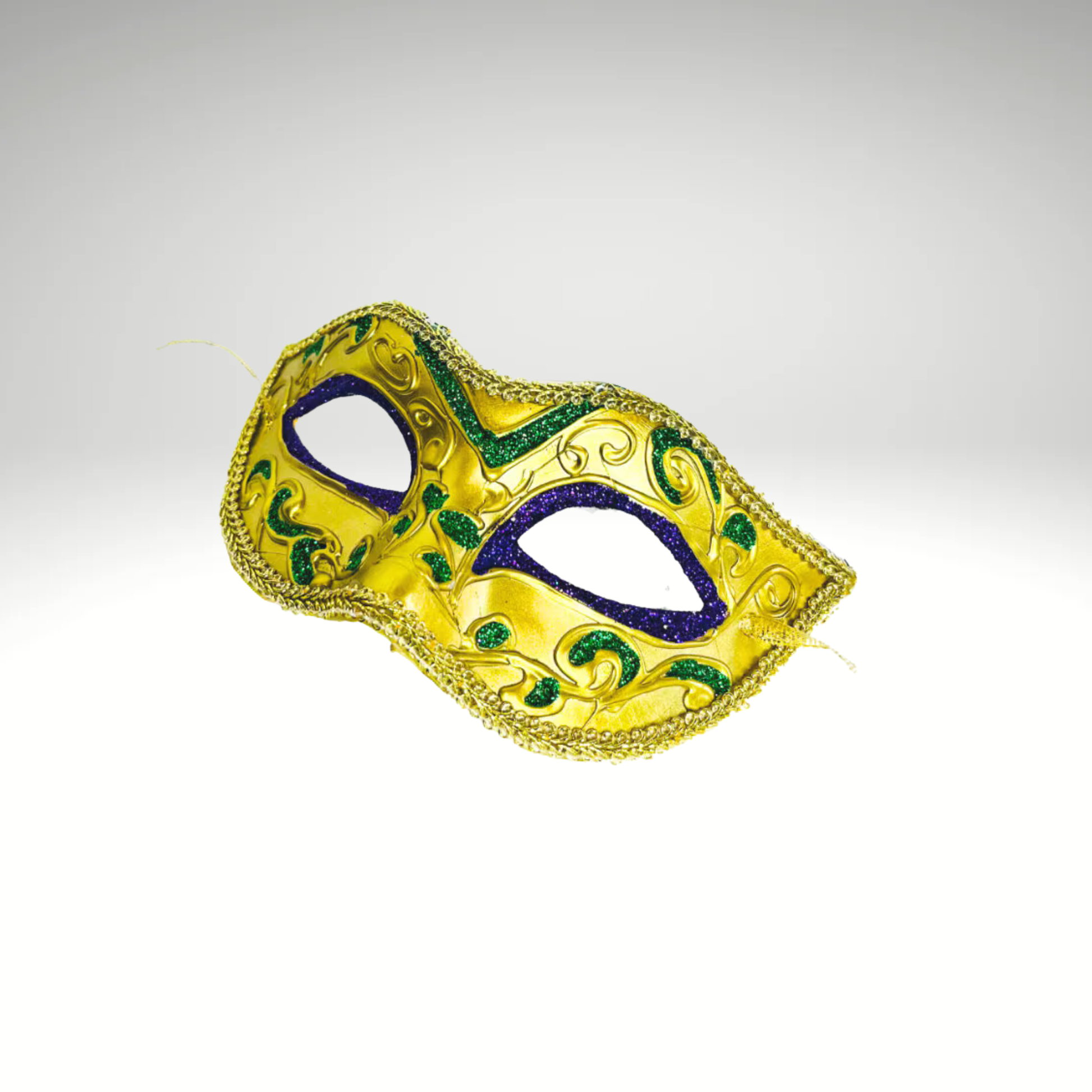 Mardi Gras Masquerade Mask Gold Purple Green Wreath Attachment-HG1041 Craig Bachman