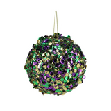 Mardi Gras Sequin Ornament 4 Inch Shatterproof Ball-HG1090