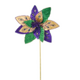 Vibrant Mardi Gras Poinsettia Flower Stem in Green, Purple & Gold - 22"L Decorative Supply-HG3266 Craig Bachman