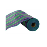 Mardi Gras Deco Mesh Roll – 10.25"x10yd Metallic Foil Purple Green Gold Craig Bachman