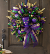 Mardi Gras Wreath 34 Inch Door Decor TCT Crafts