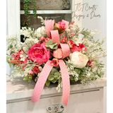 Pink Rose and Peony Artificial Floral Arrangement TCT Crafts