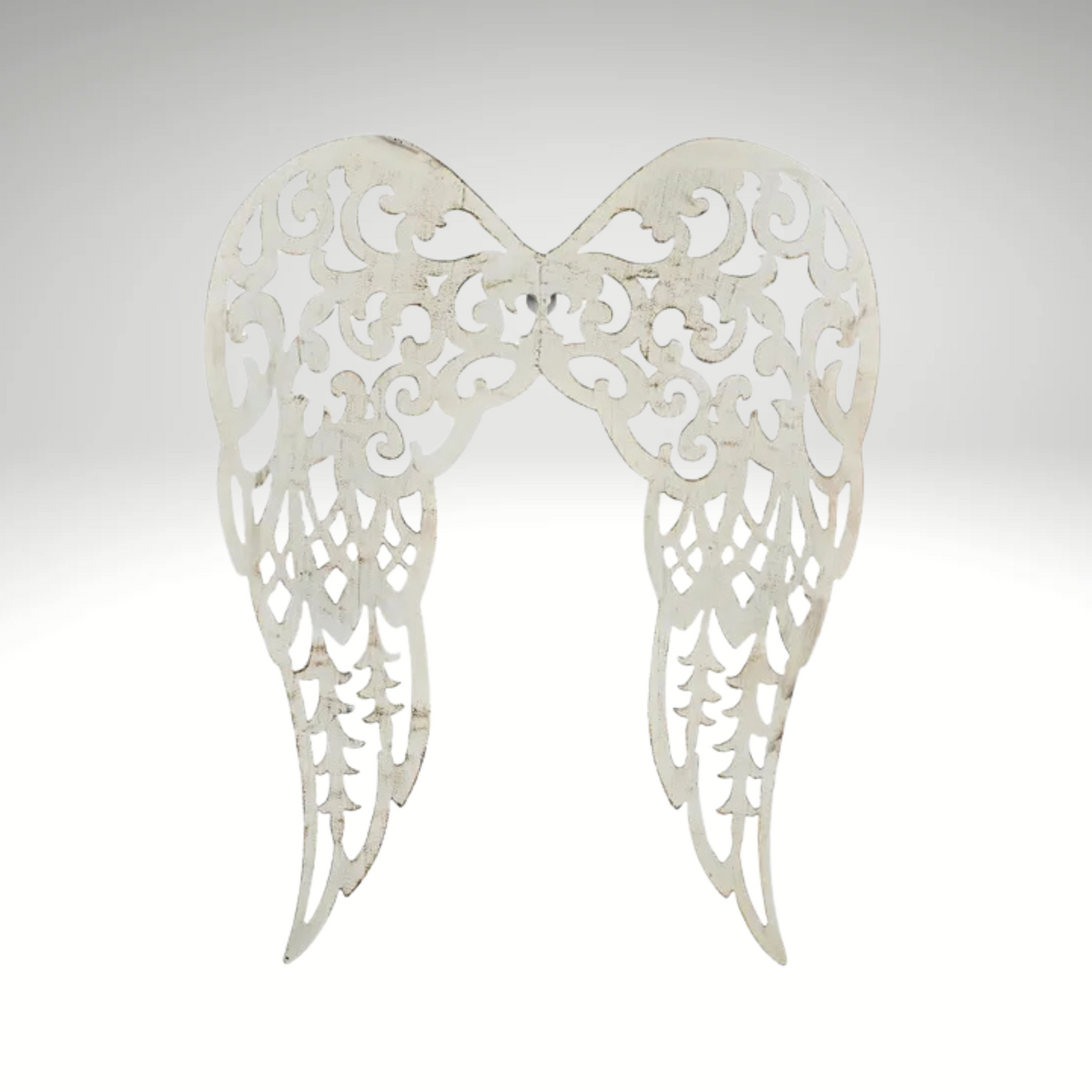 Metal Angel Wings Wall Decor – 17.75" Antique Cream Filigree-MM1112K5 Craig Bachman