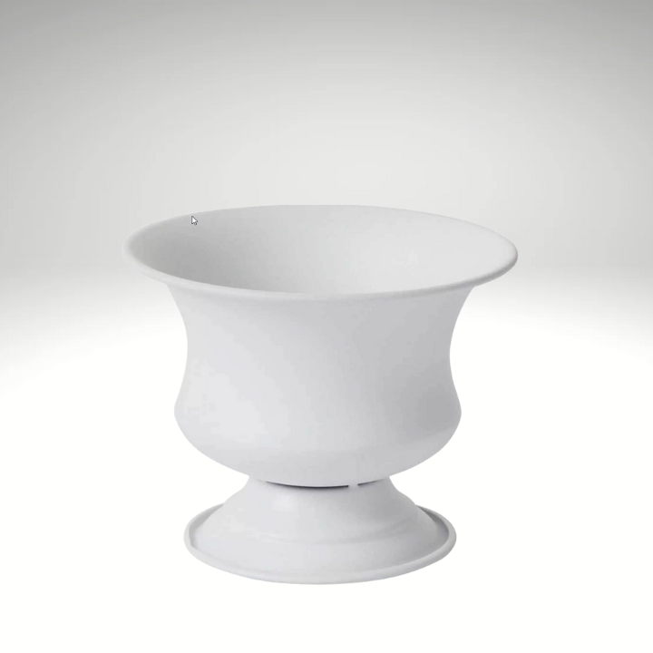 White Metal Urn Vase – 6.25"x5" Pedestal Floral Container for Wedding Centerpieces & Arrangements-72140.01