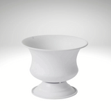 White Metal Urn Vase – 6.25"x5" Pedestal Floral Container for Wedding Centerpieces & Arrangements-72140.01