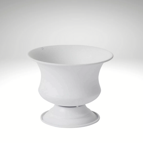 White Metal Urn Vase – 6.25"x5" Pedestal Floral Container for Wedding Centerpieces & Arrangements-72140.01
