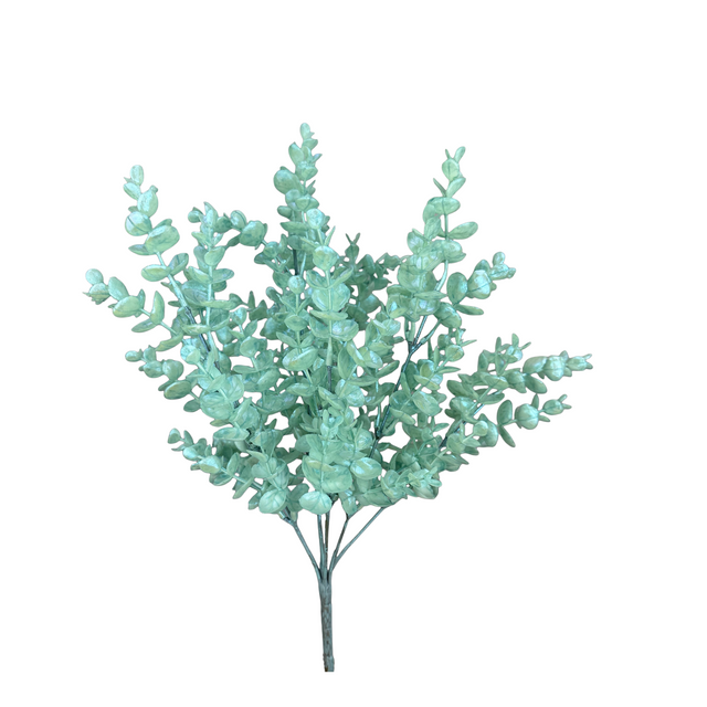 Mint Green Glitter Eucalyptus Bush – Shimmery Artificial Greenery for Floral Designs & Wreaths-86385MINT Liberty Floral