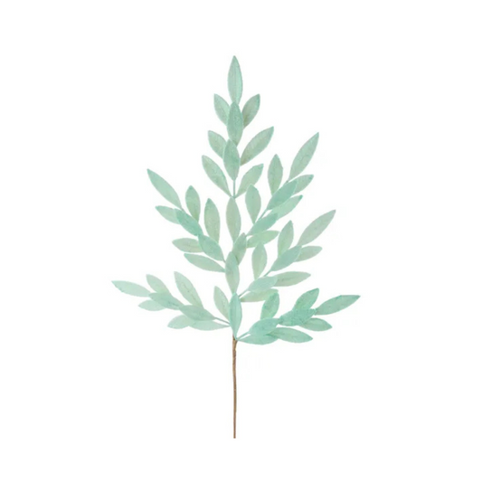 Mint Green Glitter Bay Leaf Spray – 32" Artificial Leaf Stem-XS235355 Craig Bachman