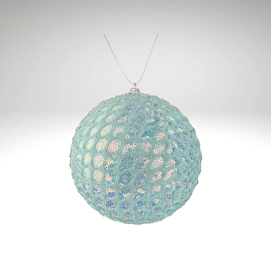 Mint Green 6" Sequin Ornament Ball – Shatterproof Christmas Tree Decoration-86357MINT Liberty Floral