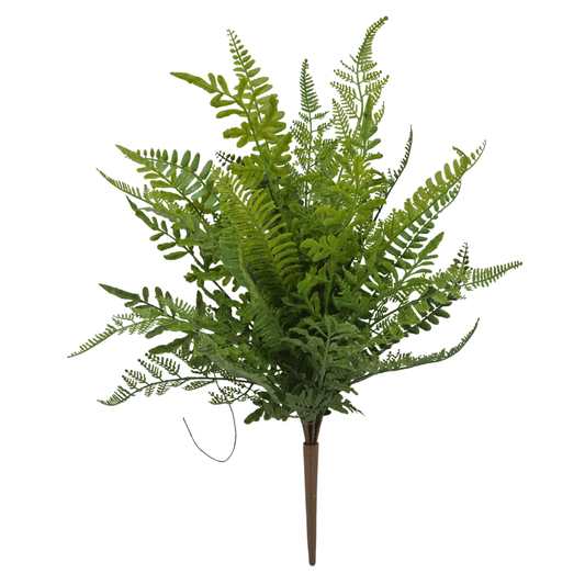 Mixed Real Touch Fern Bush Artificial Green Stem 18in-84248 Golden Bell
