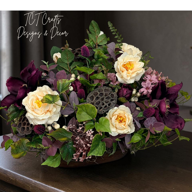 Moody Fall Centerpiece in Wooden Dough Bowl for Table Decor TCT Crafts