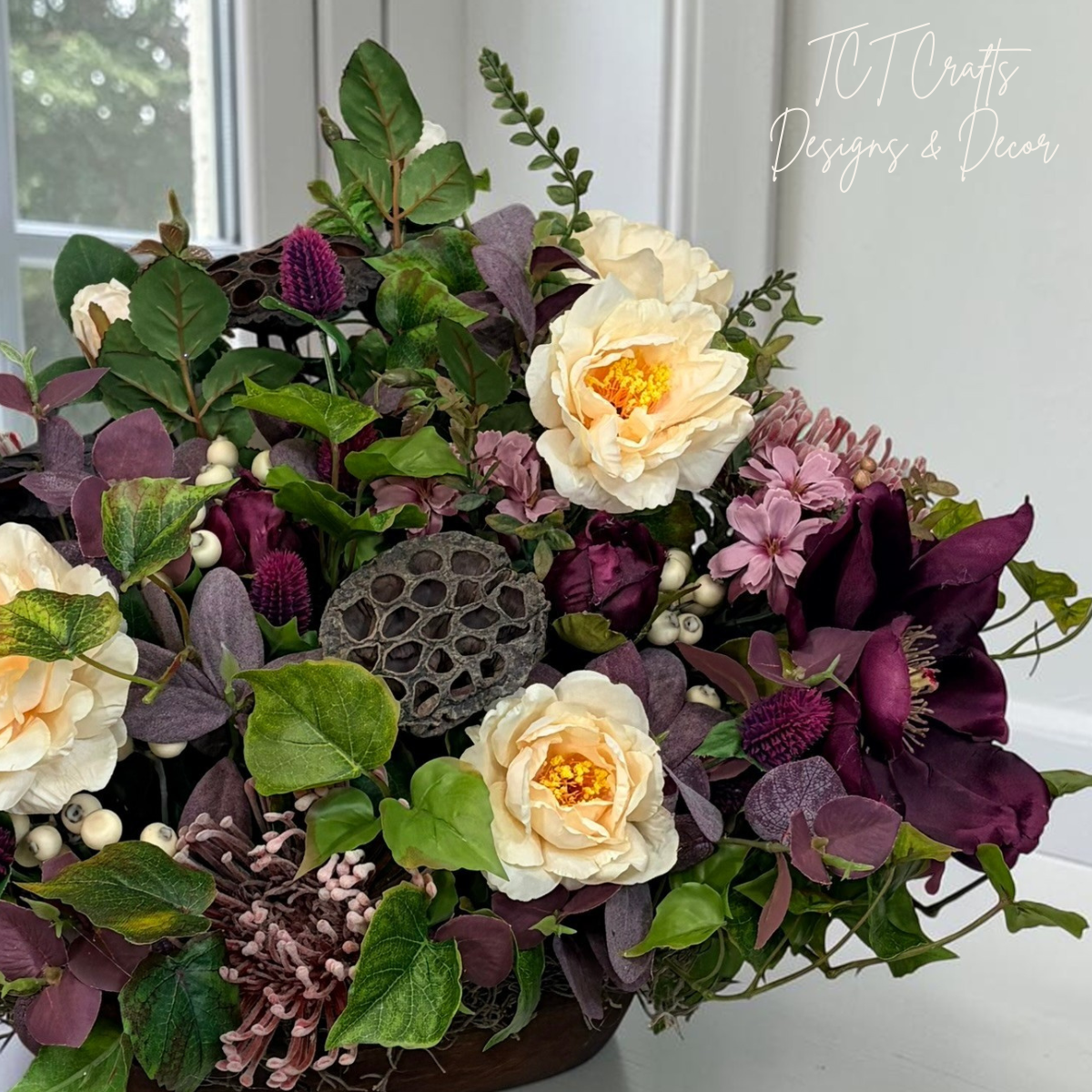 Moody Fall Centerpiece in Wooden Dough Bowl for Table Decor TCT Crafts
