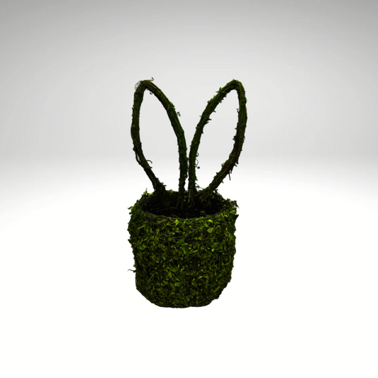 Moss Bunny Ears Basket – 14"x6" Natural Grapevine Easter & Spring Decor-63656GN Liberty Floral