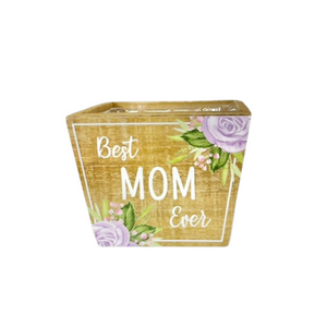 5.75"x4.25"H Wooden Mother's Day Planter with Liner - Choice of 3 Styles - TCT Crafts -KM1143