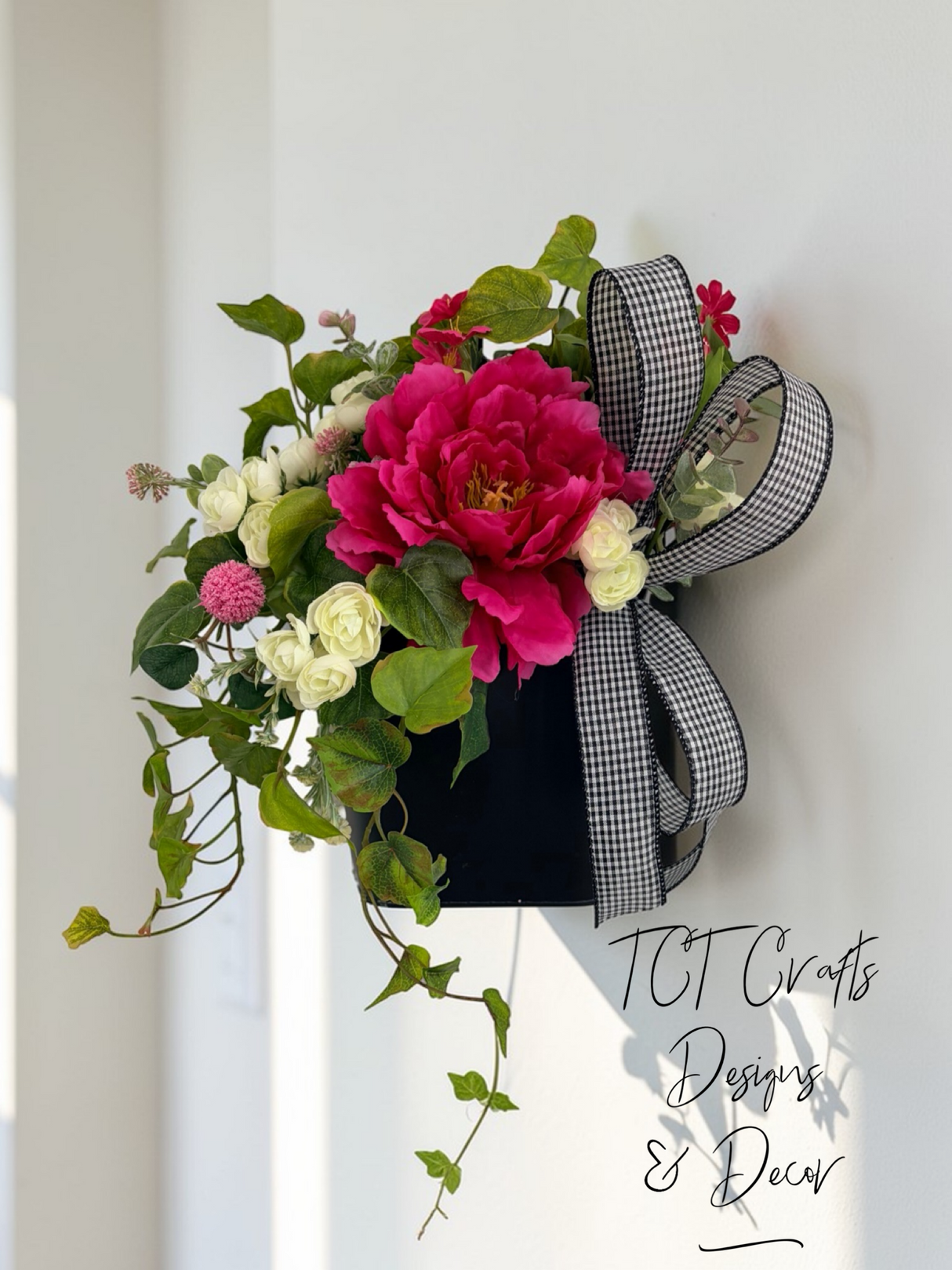 Pink Peony Floral Wall Pocket for Mother’s Day Realtor and New Home Gift TCT Crafts