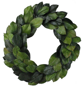 30" Artificial Magnolia Leaf Wreath – Greenery Wreath for Door or Wall Decor