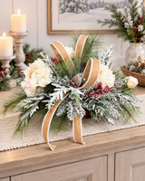 Rustic Glam Christmas Arrangement with Snowy Peonies & Burlap Ribbon TCT Crafts