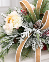 Rustic Glam Christmas Arrangement with Snowy Peonies & Burlap Ribbon TCT Crafts