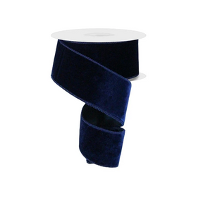 Navy Blue  Velvet Ribbon | Wired Christmas Velvet Ribbon | 2.5" x 10yd-RGE165919 Craig Bachman
