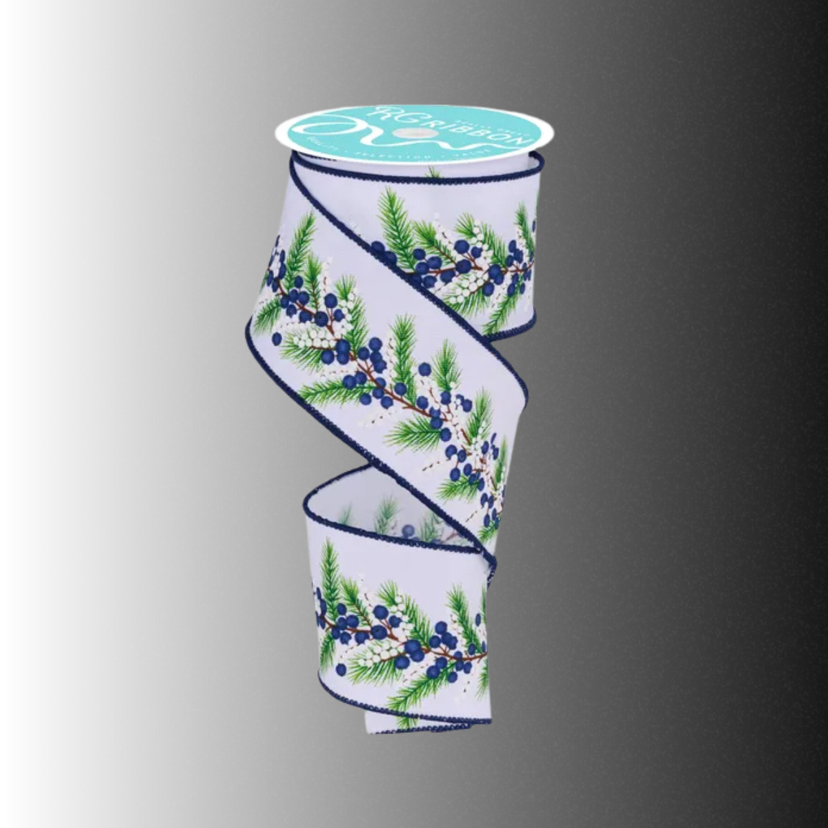 Navy Berry Pine Christmas Ribbon 2.5 Inch x 10 Yards-RGF1377CF Craig Bachman