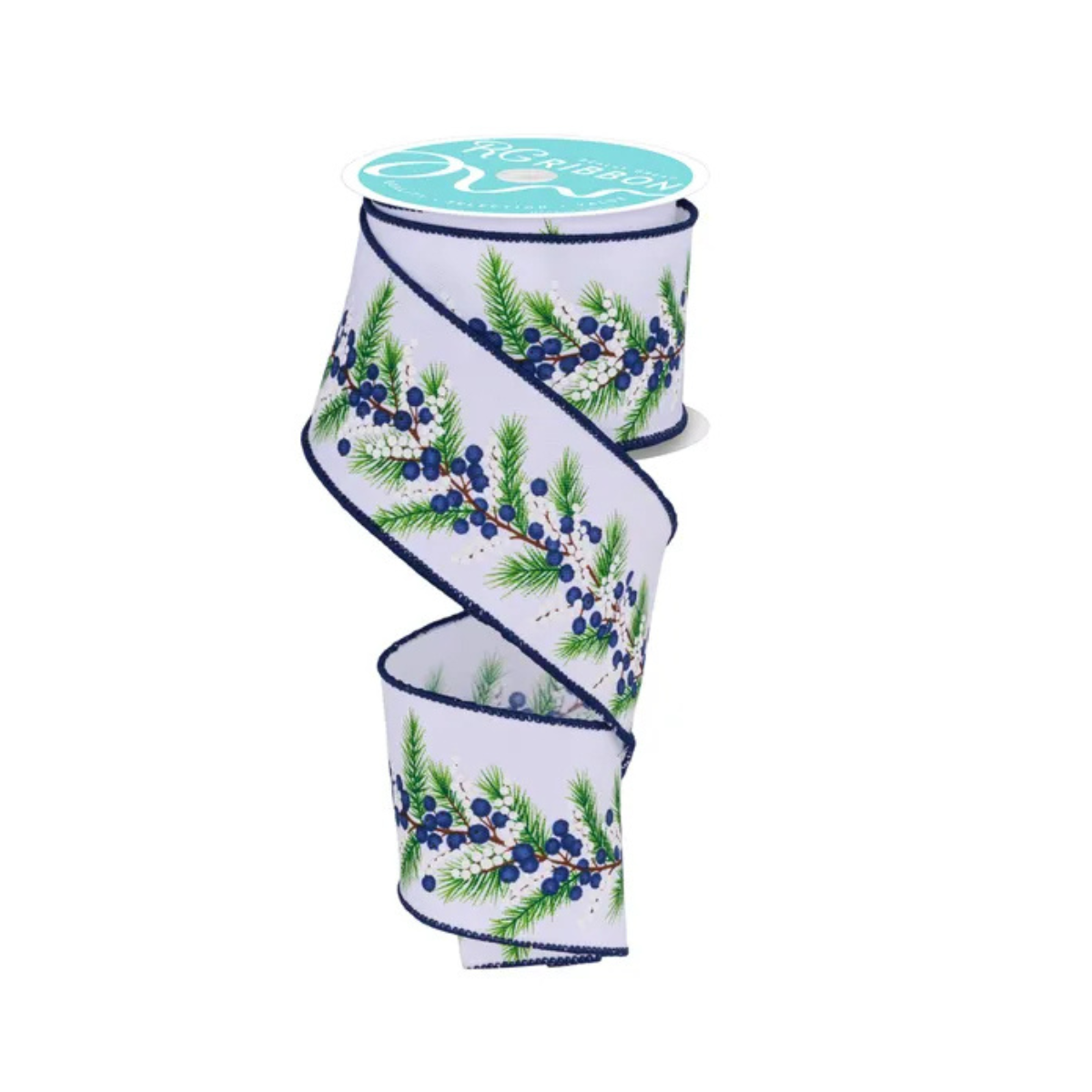 Navy Berry Pine Christmas Ribbon 2.5 Inch x 10 Yards-RGF1377CF Craig Bachman