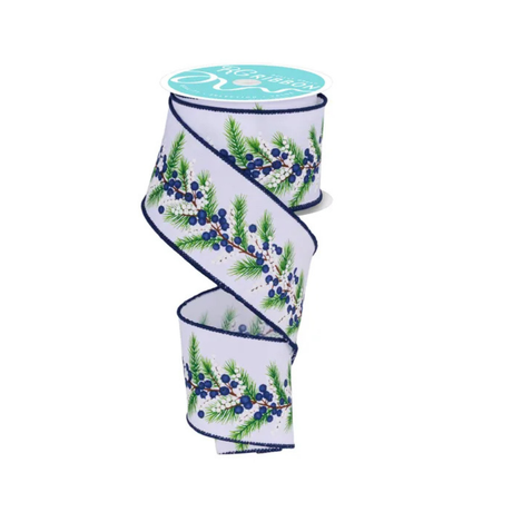Navy Berry Pine Christmas Ribbon 2.5 Inch x 10 Yards-RGF1377CF Craig Bachman