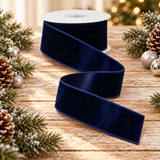 Navy Blue  Velvet Ribbon | Wired Christmas Velvet Ribbon | 2.5" x 10yd-RGE165919 Craig Bachman